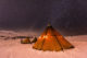 winter adventure tents in winter wilderness